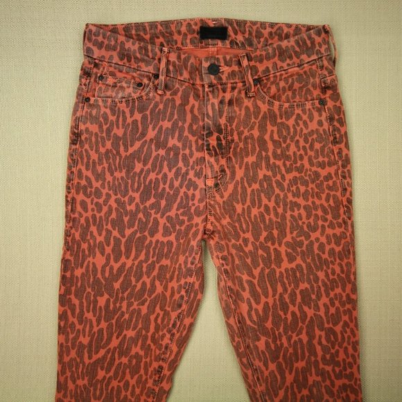 Mother High Waisted Looker Ankle Fray Jeans Women's Size 26 Animal Attraction - Picture 6 of 12